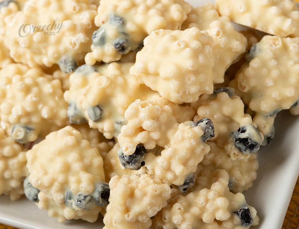 Jagody oblane białą czekoladą z chipsami ryżowymi, 1 kg