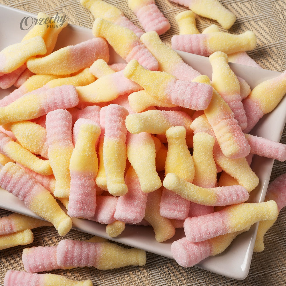 Żelki „Butelki kwaśne o smaku bananów i truskawek“, 1 kg