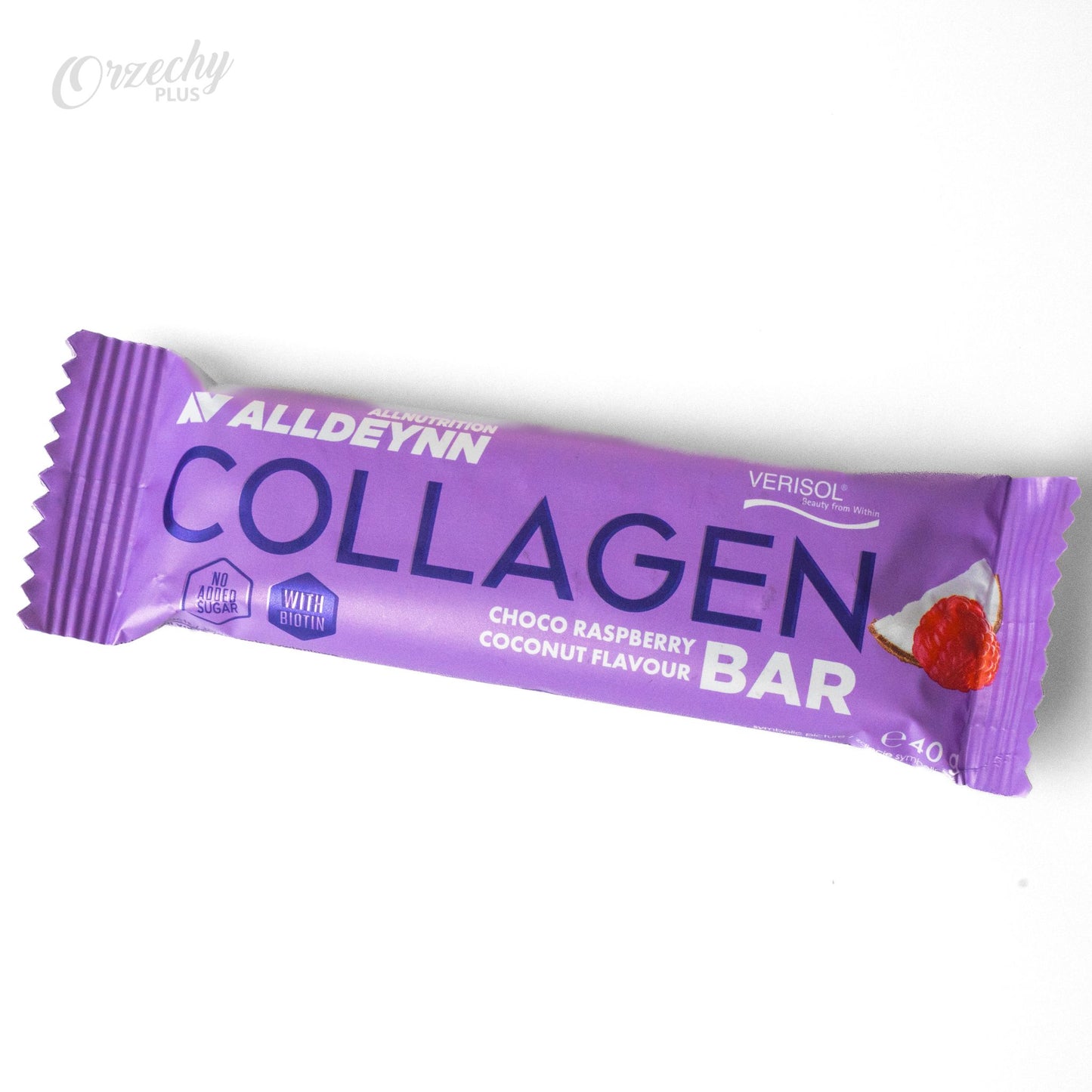 Baton „ALLNUTRITION ALLDEYNN” z kolagenem, wiórkami kokosowymi i malinami, 40 g