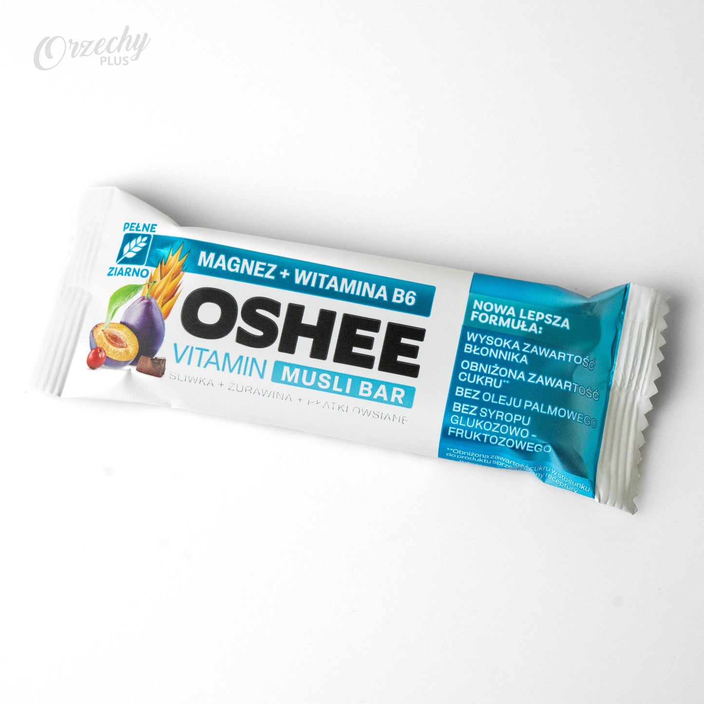 Baton muesli „OSHEE“ ze śliwkami i żurawiną, 40 g