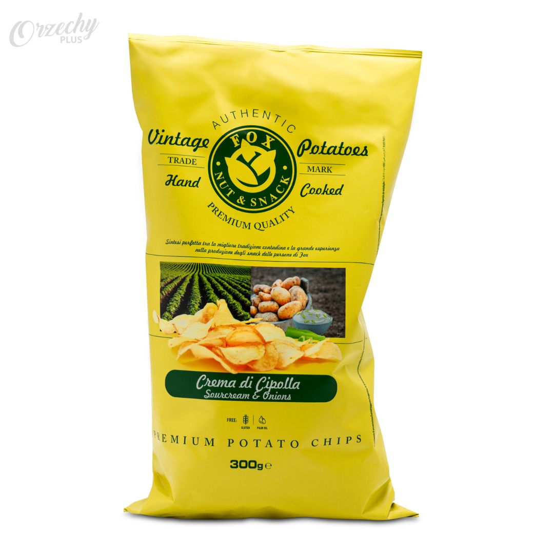 Chipsy ziemniaczane z kwaśną śmietaną i cebulą „FOX“, 300 g