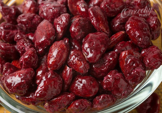 Prażone karmelizowane migdały o smaku truskawkowym, 1 kg