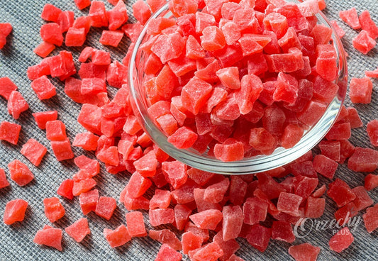 Kandyzowane kostki suszonej papai, małe, 1 kg