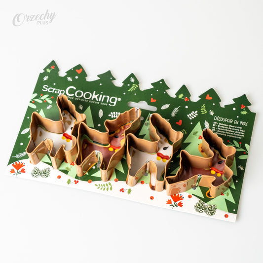 „ScrapCooking“ foremki metalowe do ciastek „Renifery”, 4 szt.
