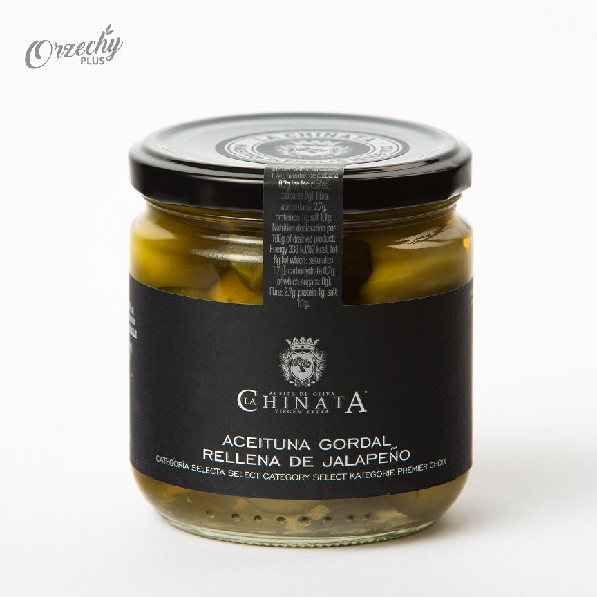 Oliwki „Gordal“ z papryką jalapeno „LA CHINATA“, 340 g