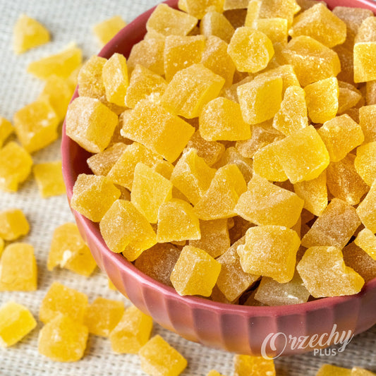 Kandyzowane kostki suszonej papai, kolor żółty, 1 kg
